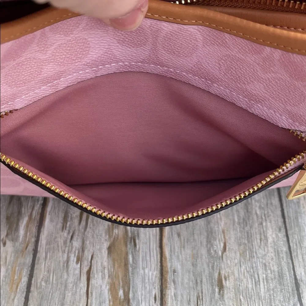Coach Erin Shoulder Bag In Signature Canvas With Charms Purse Powder Pink